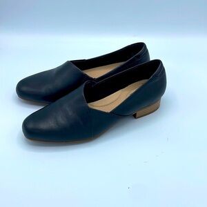 Clarks Juliet Palm Black Leather Slip On Loafer